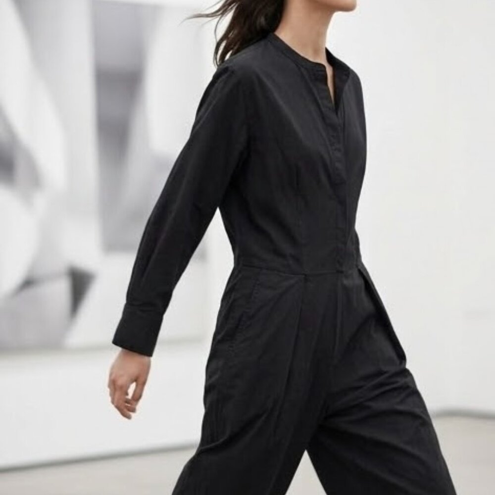 Isabel Marant Black Long-Sleeve Collared Jumpsuit Size 38–40 / M